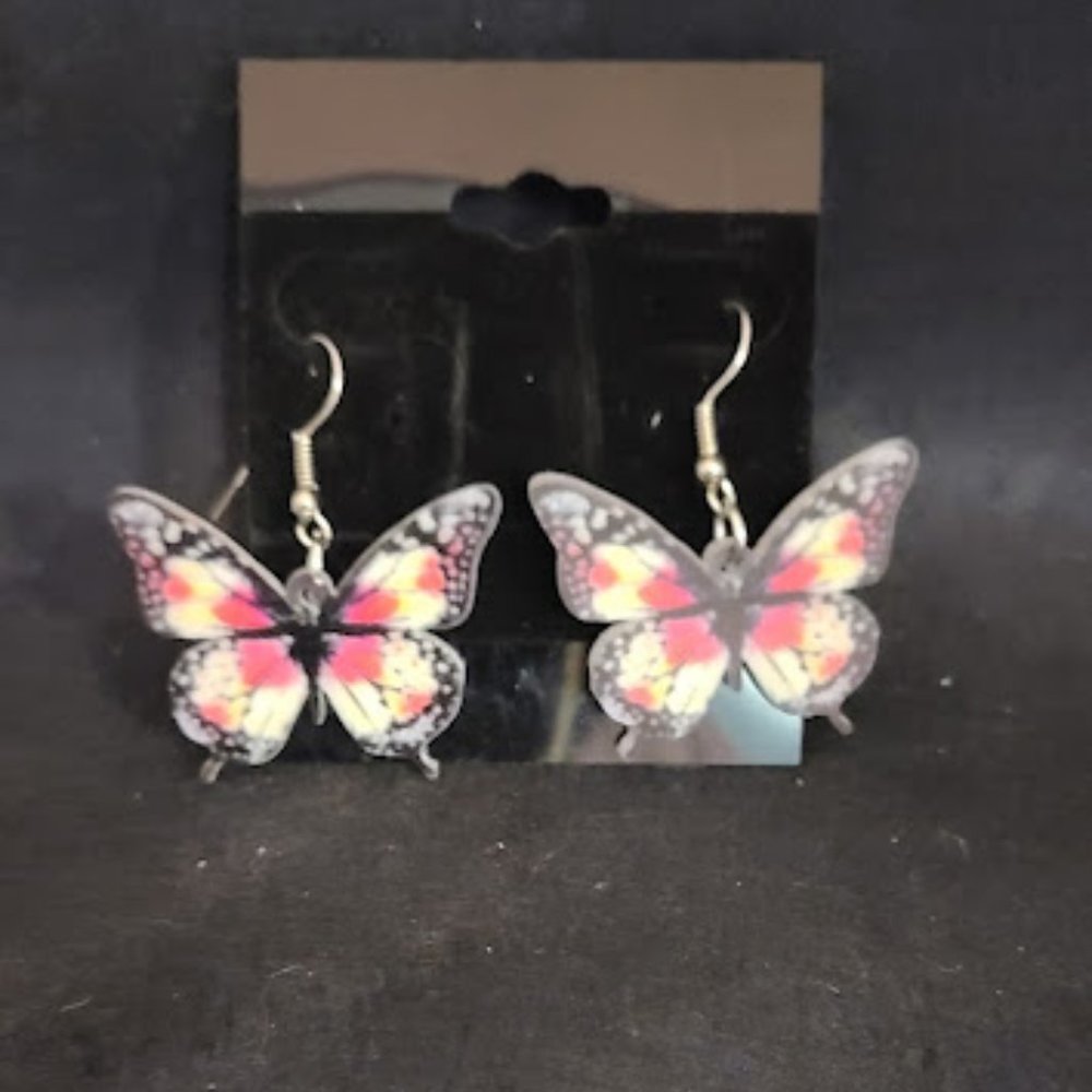 Yellow Butterfly Earrings